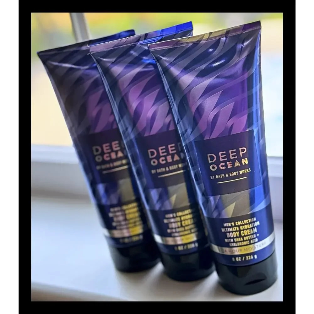 Bath & Body Works Deep Ocean Men's Collection Ultimate Hydration Body Cream x3